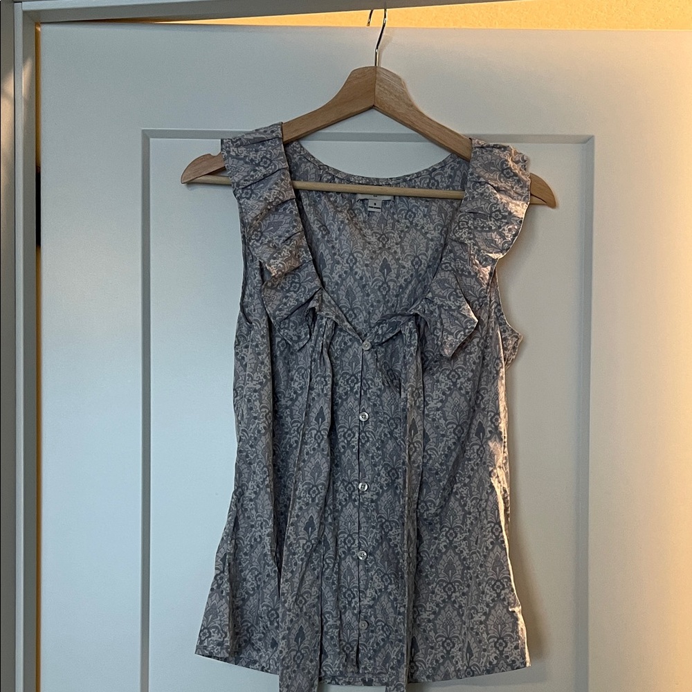 Banana Republic Gray Patterned Blouse